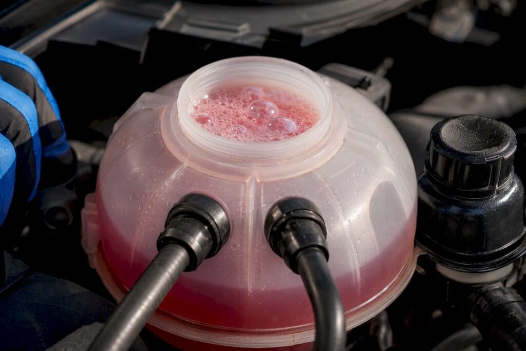 Bubbles rising in a coolant reservoir